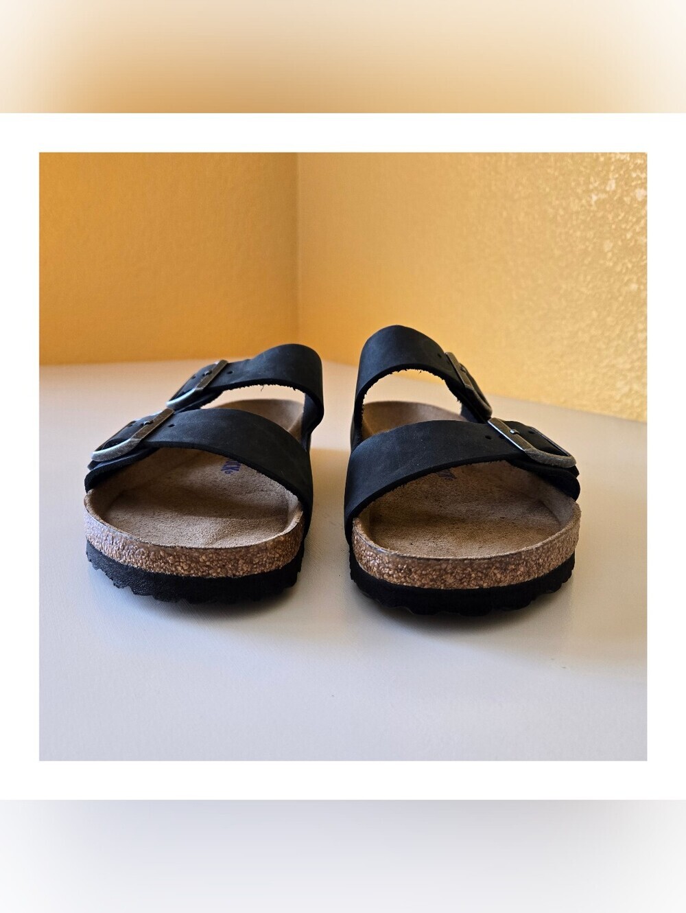 Birkenstock Arizona Soft Footbed Sandal Oiled Black Nubuck Leather Size L9 / M7 - Picture 5 of 12
